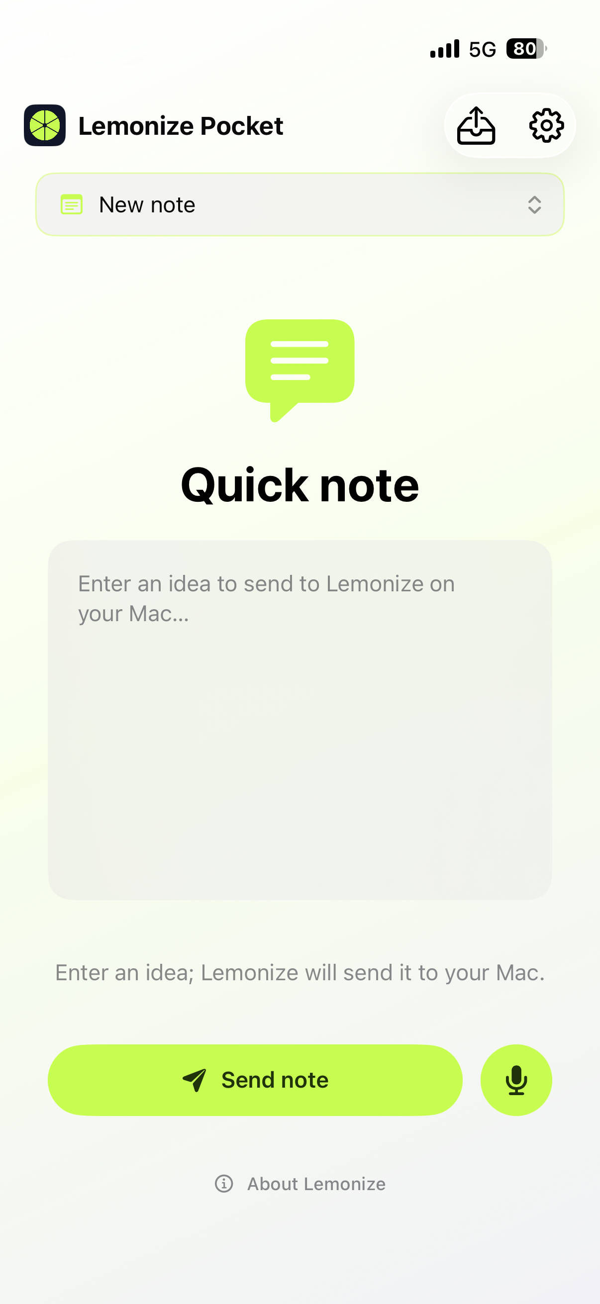 Lemonize Pocket: write a quick note or record a voice memo on iPhone